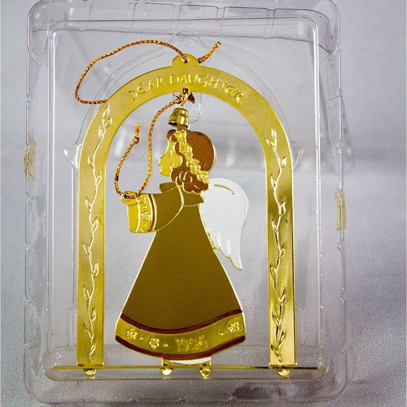 American Greetings 18K Gold Plated Merry Christmas Daughter Ornament 1996 - Picture 2 of 7